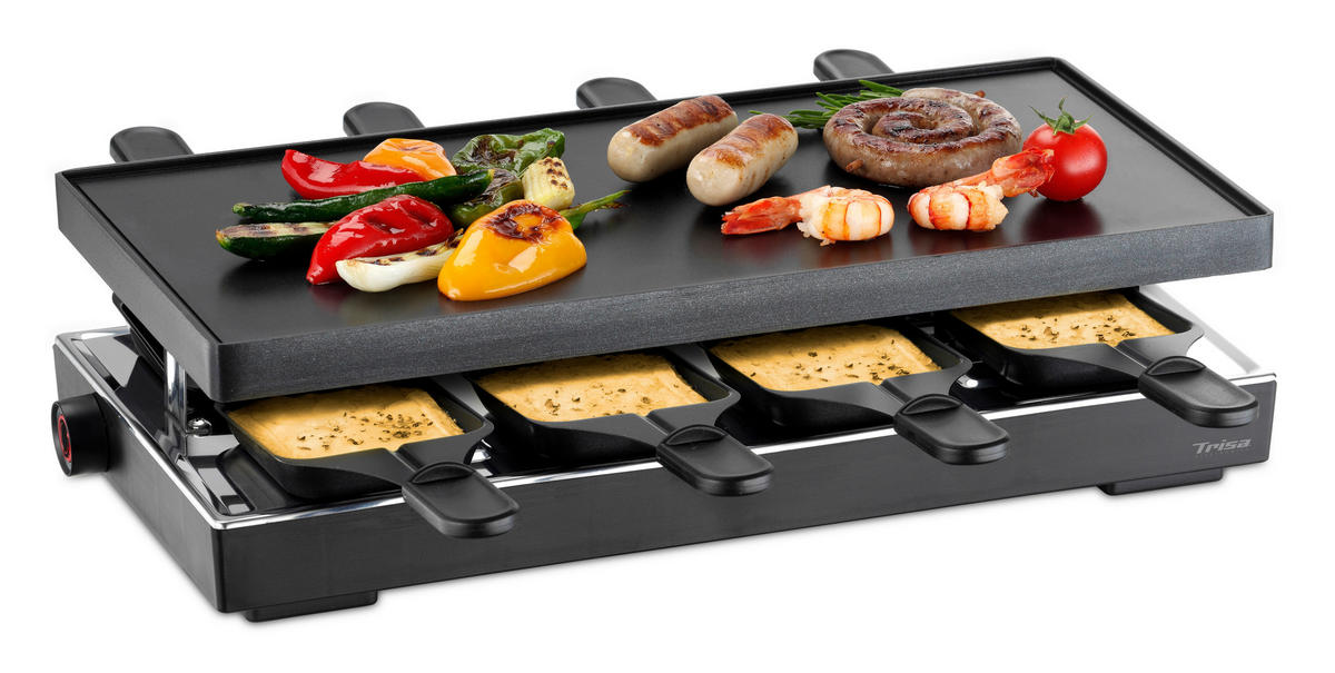RACLETTE-GRILL  - Schwarz, Konventionell, Kunststoff/Metall (21.5/43.5/11cm) - Trisa Electronics