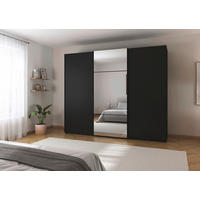SCHWEBETÜRENSCHRANK  in Schwarz  - Schwarz, KONVENTIONELL, Glas/Holzwerkstoff (301/223/68cm) - Novel