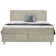 BOXSPRINGBETT 200/200 cm  in Beige  - Chromfarben/Beige, KONVENTIONELL, Kunststoff/Textil (200/200cm) - Voleo