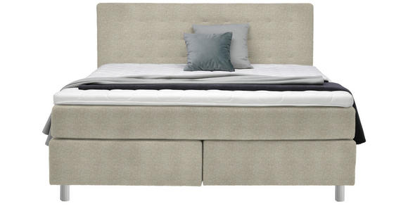 BOXSPRINGBETT 160/200 cm  in Beige  - Chromfarben/Beige, KONVENTIONELL, Kunststoff/Textil (160/200cm) - Voleo