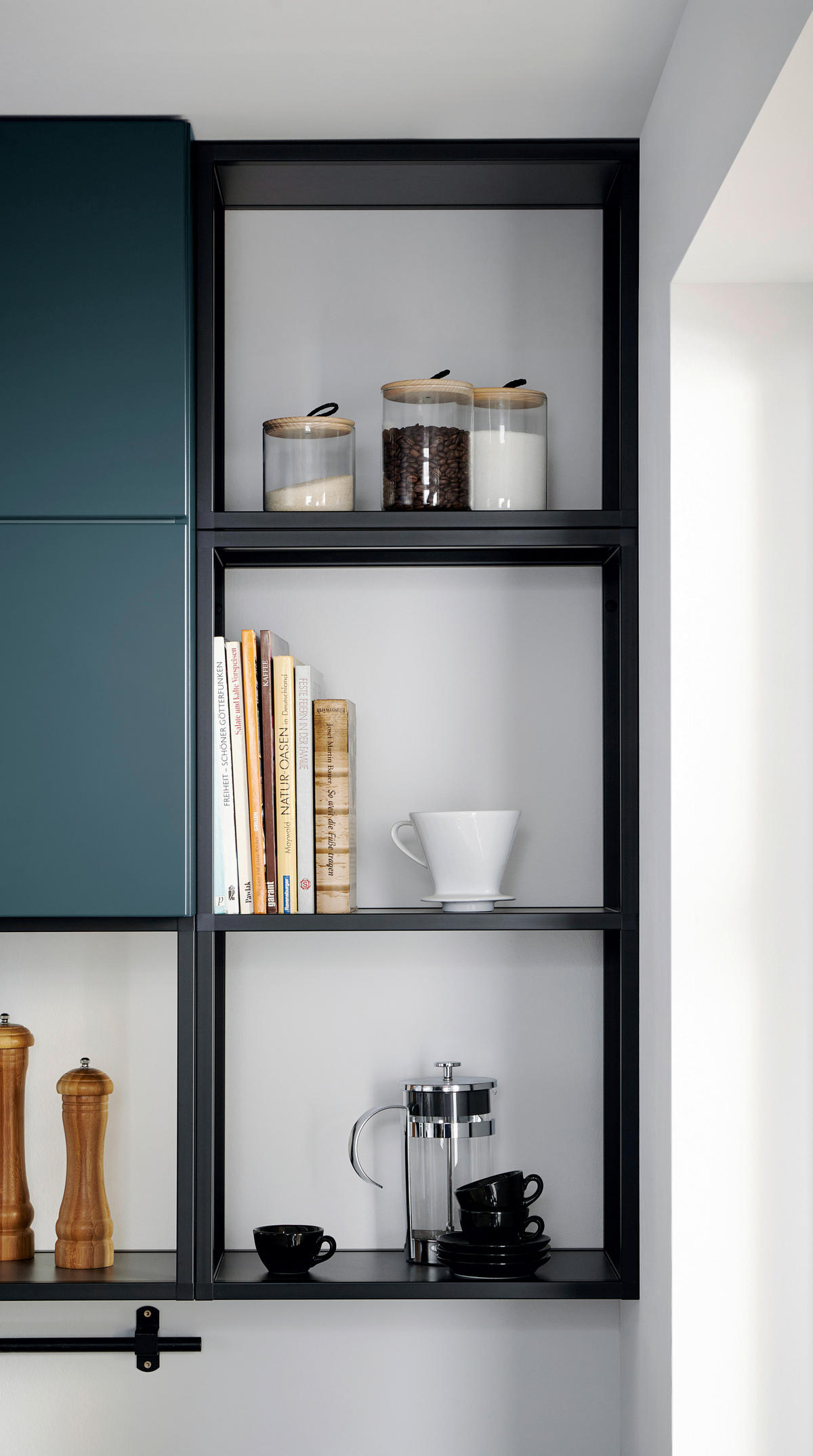 EINBAUKÜCHE SILVIA  - Dunkelblau, Design, Holzwerkstoff - Novel