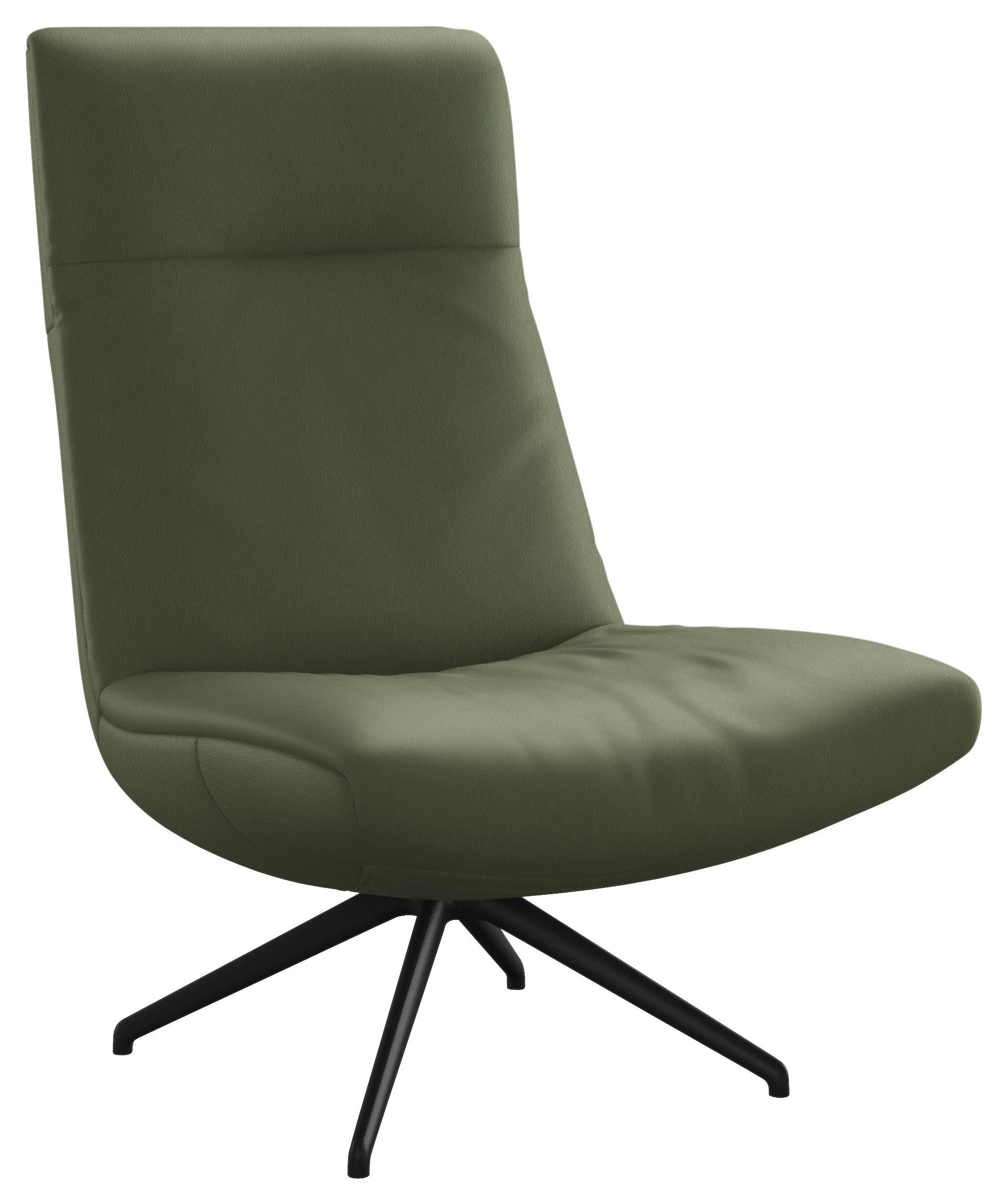 SESSEL in Echtleder Grün  - Schwarz/Grün, Modern, Leder/Metall (74/105/92cm) - Johann Jakob