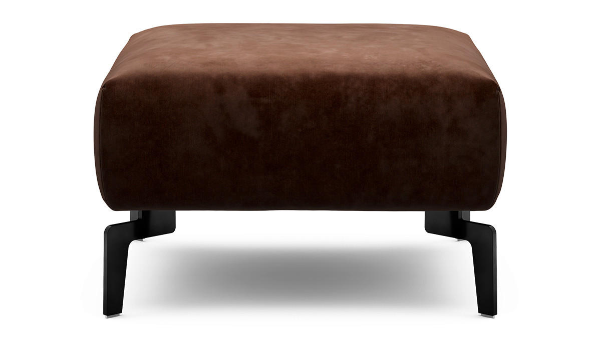 HOCKER Samt Braun  - Schwarz/Braun, Design, Textil/Metall (70/70/46cm) - SENSOO