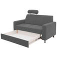 2-SITZER-SOFA - Chromfarben/Grau, Design, Textil/Metall (158/83/85cm) - Xora