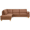 ECKSOFA  in Echtleder Braun  235/274 cm  - Eichefarben/Beige, KONVENTIONELL, Leder/Holzwerkstoff (235/274cm) - Beldomo Premium