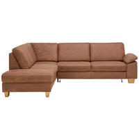 ECKSOFA  in Echtleder Braun  235/274 cm  - Eichefarben/Beige, KONVENTIONELL, Leder/Holzwerkstoff (235/274cm) - Beldomo Premium