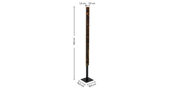 LED-STEHLEUCHTE Oxira 18/140 cm  - Multicolor/Schwarz, Design, Kunststoff/Metall (18/140cm) - Dieter Knoll