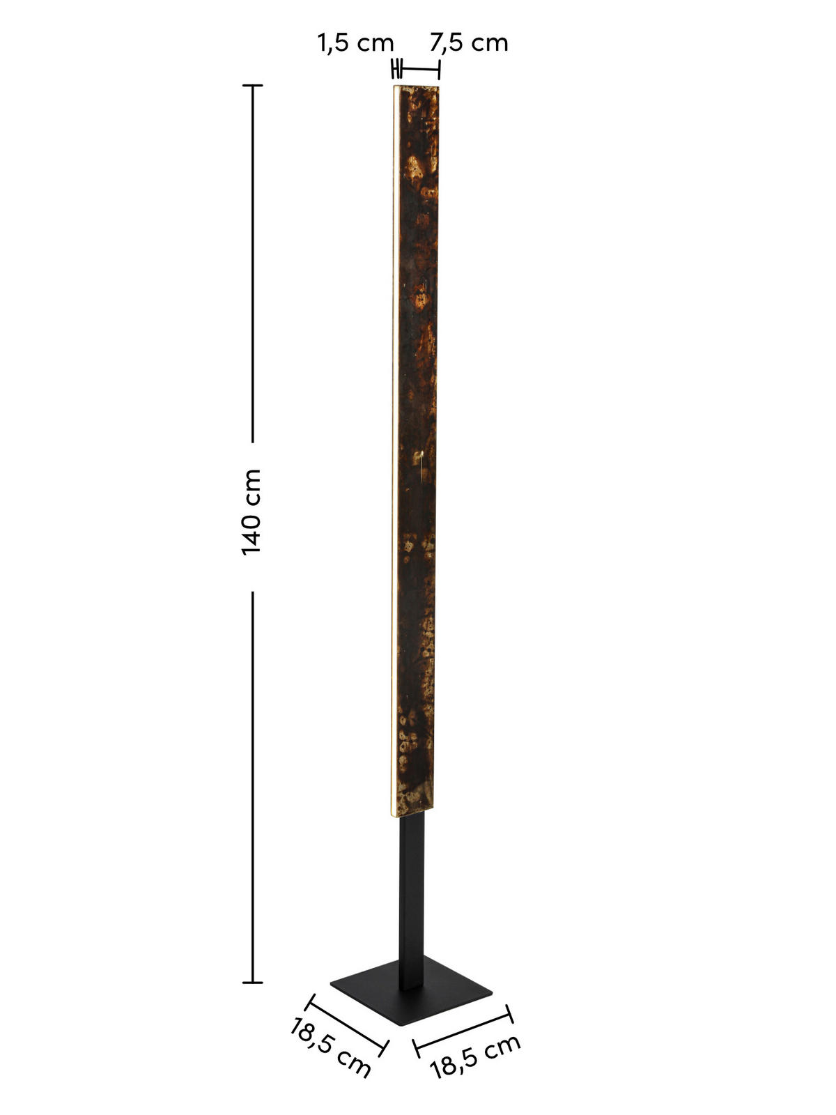 LED-STEHLEUCHTE Oxira 18/140 cm  - Multicolor/Schwarz, Design, Kunststoff/Metall (18/140cm) - Dieter Knoll