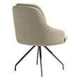 ARMLEHNSTUHL  Beinauswahl, Sitzfläche 360° drehbar, Stoff-/Lederauswahl Flachgewebe  Naturfarben  - Schwarz/Naturfarben, Design, Textil/Metall (60/86/66cm) - Dieter Knoll