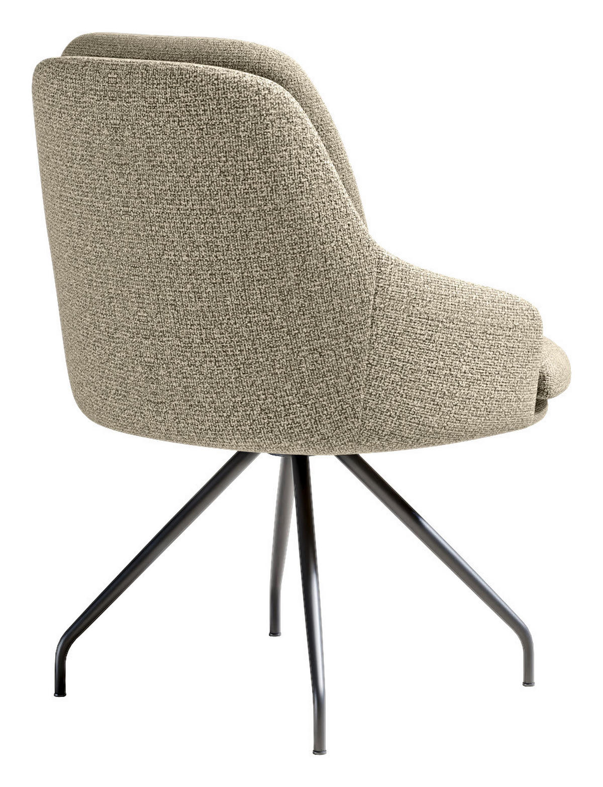 ARMLEHNSTUHL  Beinauswahl, Sitzfläche 360° drehbar, Stoff-/Lederauswahl Flachgewebe  Naturfarben  - Schwarz/Naturfarben, Design, Textil/Metall (60/86/66cm) - Dieter Knoll