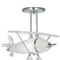 HÄNGLAMPA FÖR BARN NOVELTY AIRPLANE 737 49/47/39 cm  - silver, Trend, metall/glas (49/47/39cm)