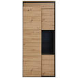 VITRINE in Schwarz, Eiche Artisan  - Schwarz/Eiche Artisan, Design, Glas/Holzwerkstoff (89/196/42cm) - Hom`in
