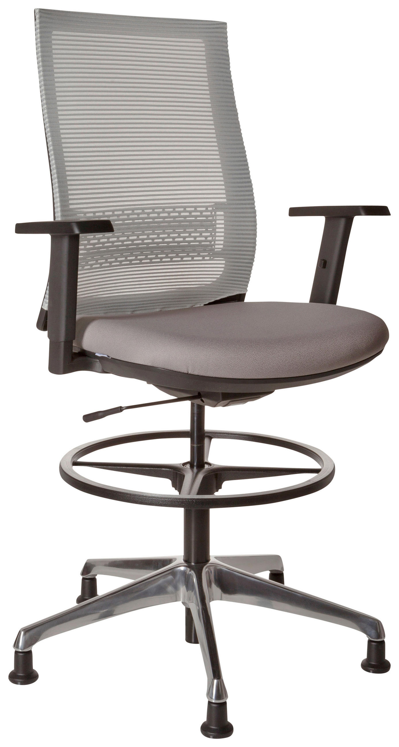 DREHSTUHL Netzbespannung, Flachgewebe Grau - Grau, Basics, Kunststoff/Textil (66/130/56cm) - MID.YOU