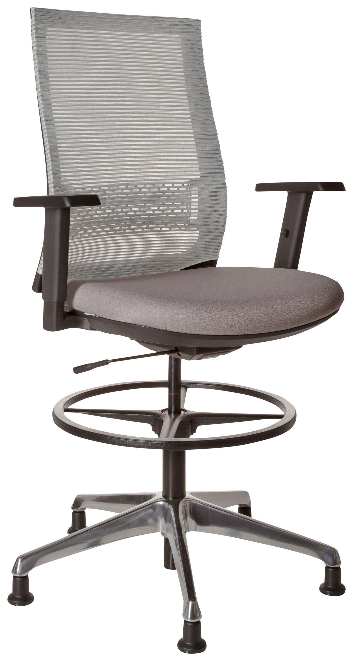 SNURRSTOL  i nätklädsel, flatväv grå  - grå, Basics, metall/textil (66/130/56cm) - MID.YOU