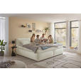 BOXSPRINGBETT 180/200 cm,  in Creme, Matratze, Topper, H3 + H4 = fest + sehr fest  - Creme/Schwarz, LIFESTYLE, Kunststoff/Textil (180/200cm) - Esposa
