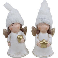 DEKORAČNÍ ANDĚL - bílá/barvy zlata, Lifestyle, textil/keramika (7,8/14/6,5cm) - X-Mas