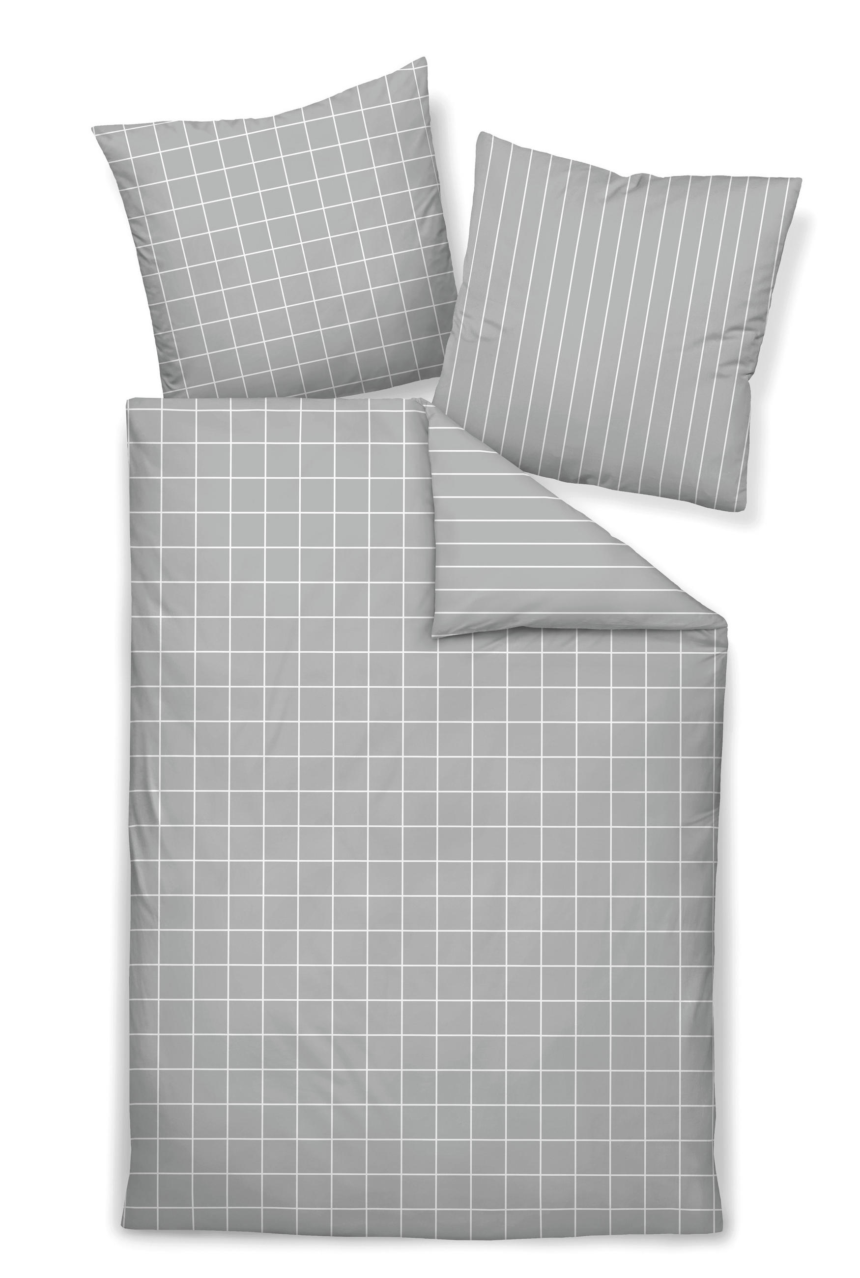 WENDEBETTWÄSCHE Giulietta Makosatin 135/200 cm  - Weiß/Grau, Design, Textil (135/200cm) - Janine