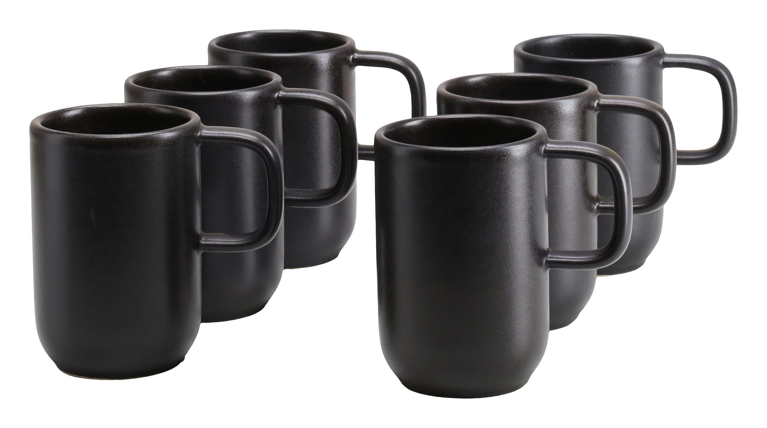 SET SKODELIC ZA KAVO  Uno Schwarz    6-delni 300 ml  - črna, Trend, keramika (300ml) - Creatable