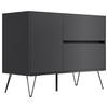 SIDEBOARD Posseik Industrial  in 99/75,8/42 cm  - Graphitfarben/Schwarz, Design, Holzwerkstoff/Metall (99/75,8/42cm) - P & B