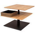 COUCHTISCH in Holz, Metall, Holzwerkstoff 70/70/49-67 cm  - Wildeiche/Schwarz, Design, Holz/Holzwerkstoff (70/70/49-67cm) - Novel