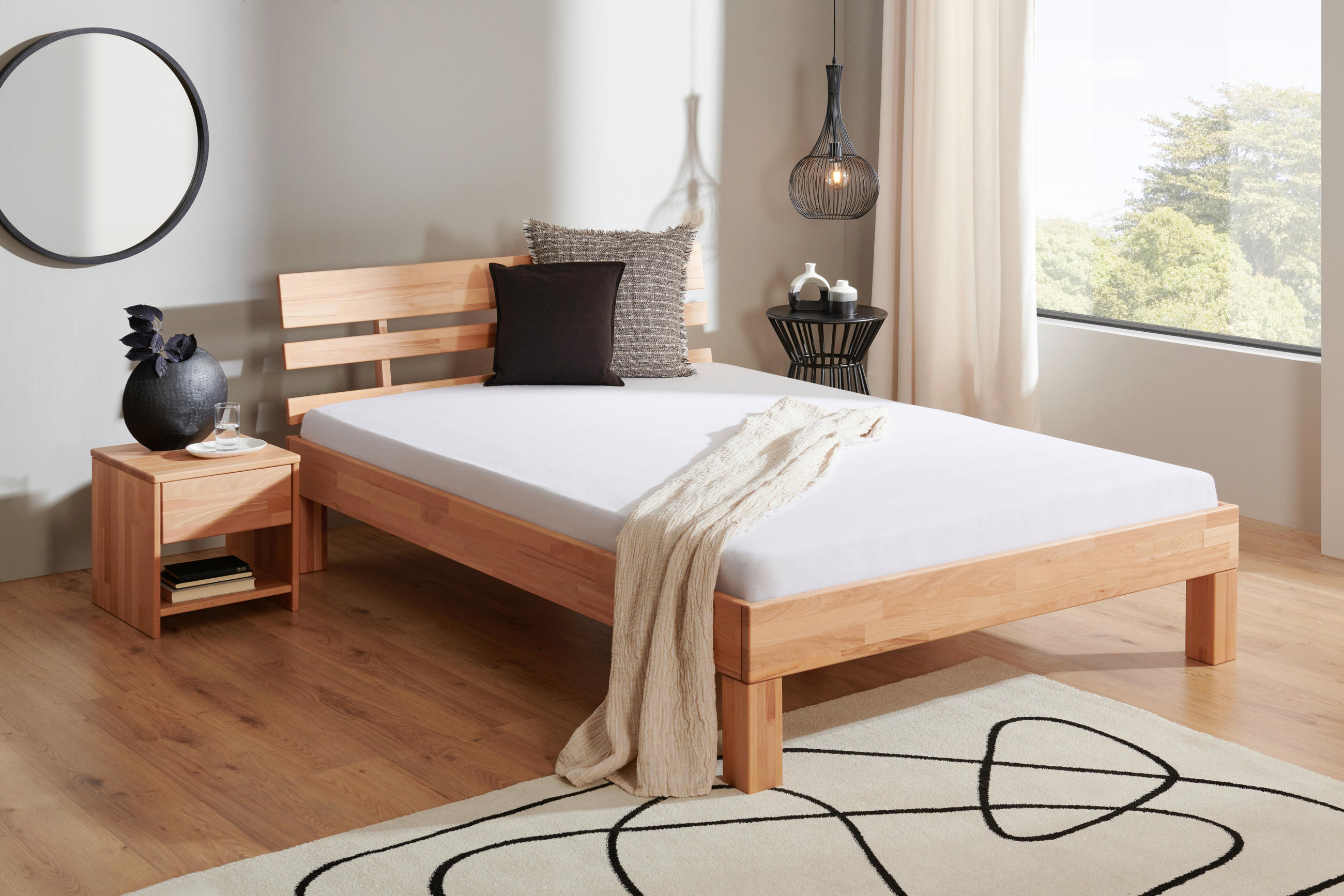 P & B Bett Kernbuche 140x200 cm