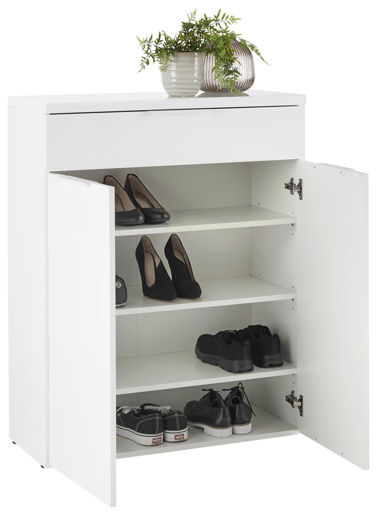 ORMAR ZA OBUĆU  bijela visoki sjaj  drvni materijal     - bijela/bijela visoki sjaj, Moderno, drvni materijal/metal (80/102/35cm) - Mömax