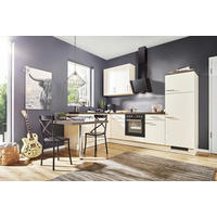 ECKKÜCHE 175/285,2 cm  Magnolie, Eiche dunkel  - Eiche dunkel/Edelstahlfarben, Basics, Holzwerkstoff/Metall (175/285,2cm) - Venda