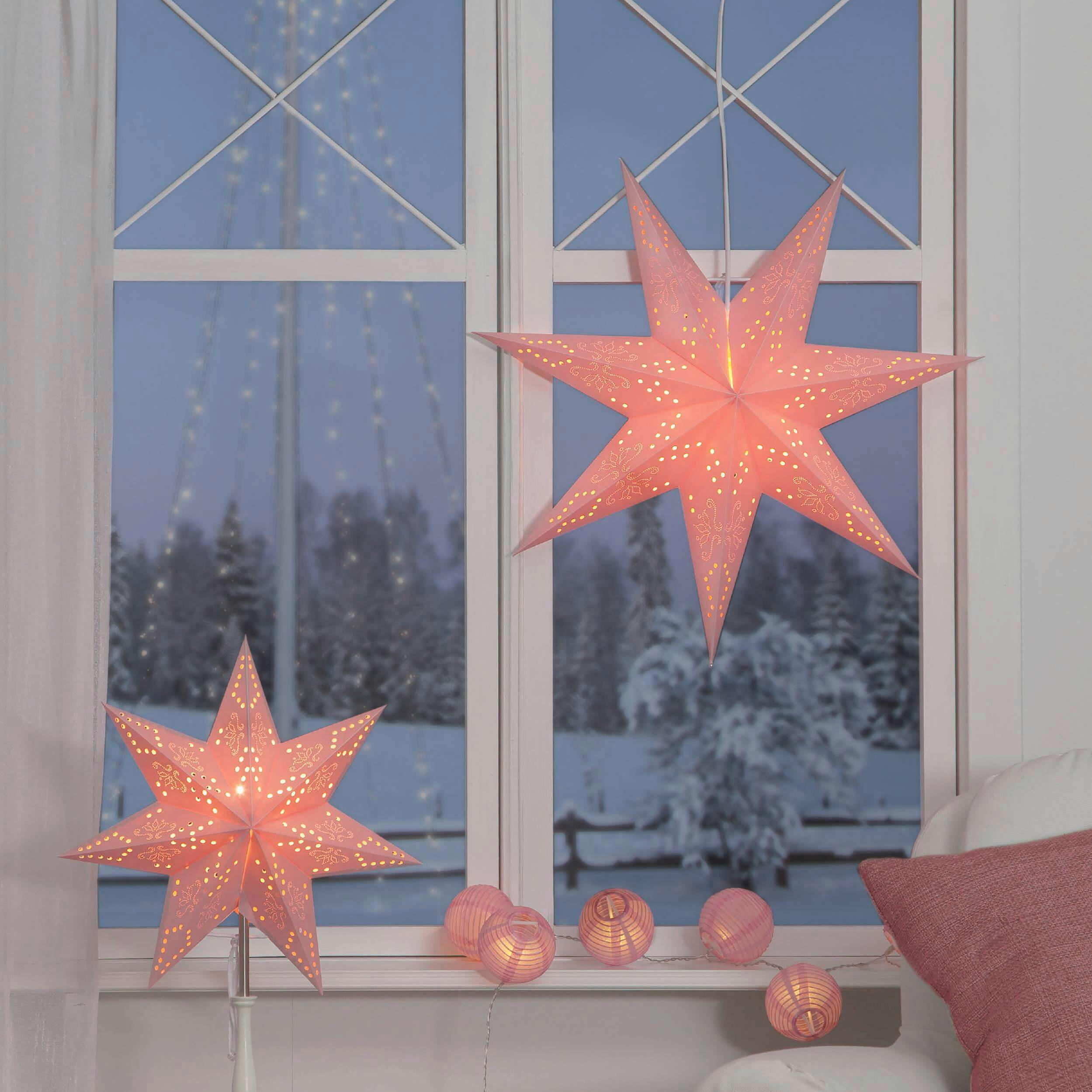 LED-DEKOLEUCHTE 54/16/54 cm   - Pink/Weiß, Basics, Papier/Metall (54/16/54cm) - Eglo