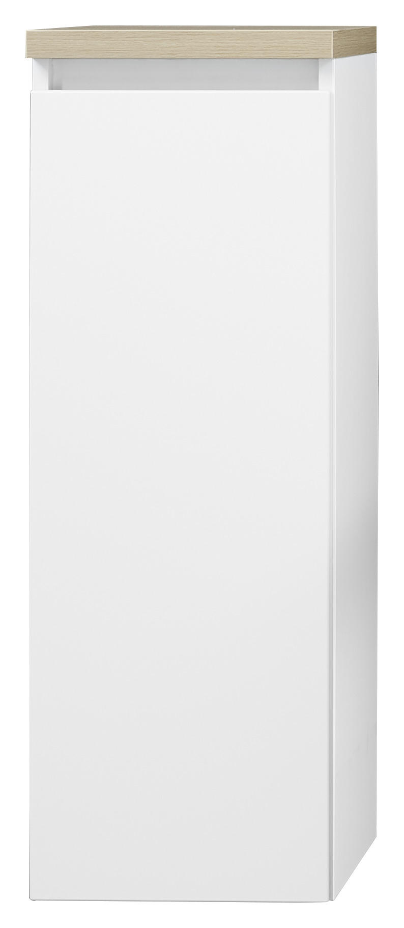 HIGHBOARD NV.312  in 30/85,8/30 cm  - Eichefarben/Weiß, Design, Glas/Holzwerkstoff (30/85,8/30cm) - Novel