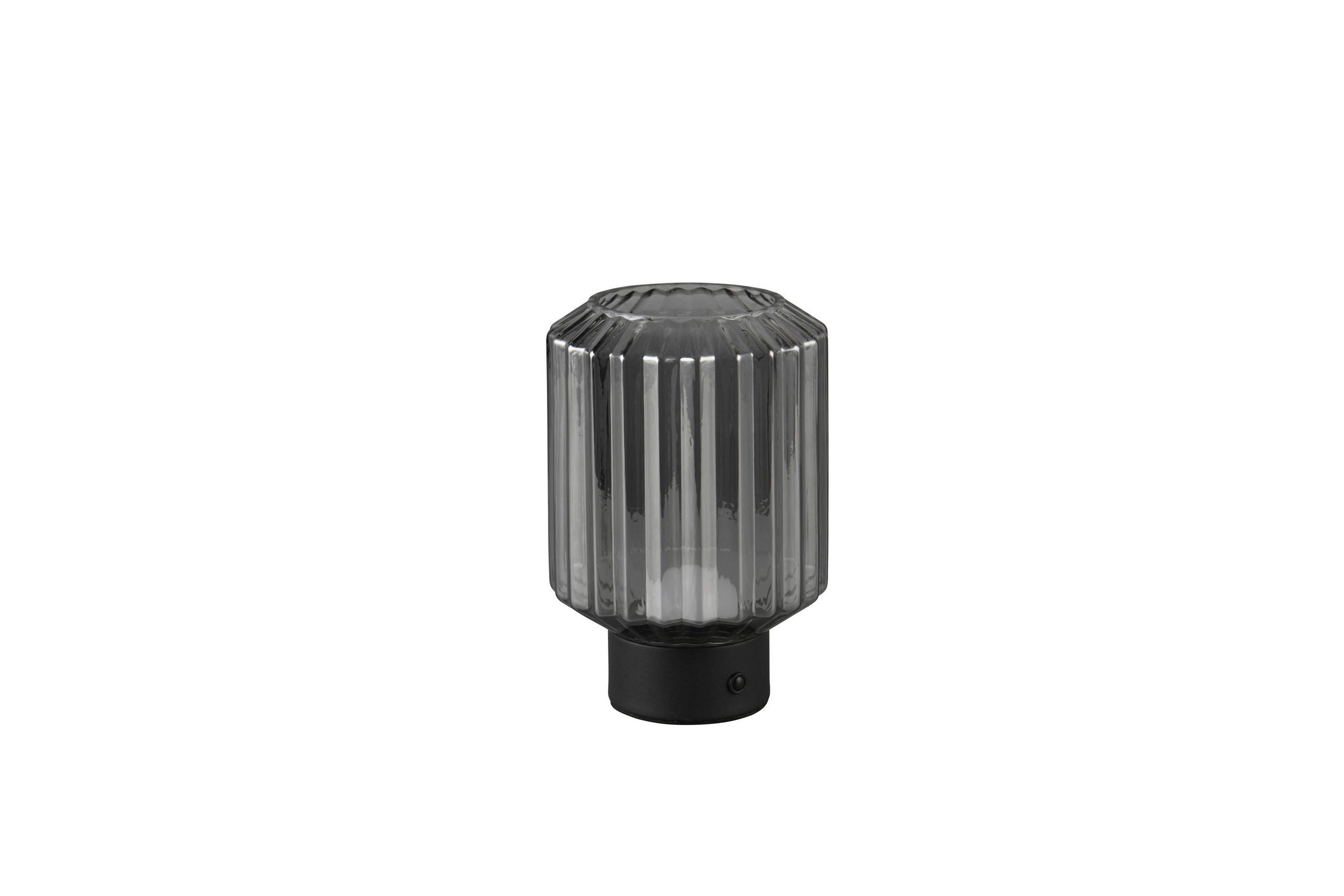 AKKU-TISCHLEUCHTE - Schwarz/Grau, Konventionell, Glas (13/19,5cm)