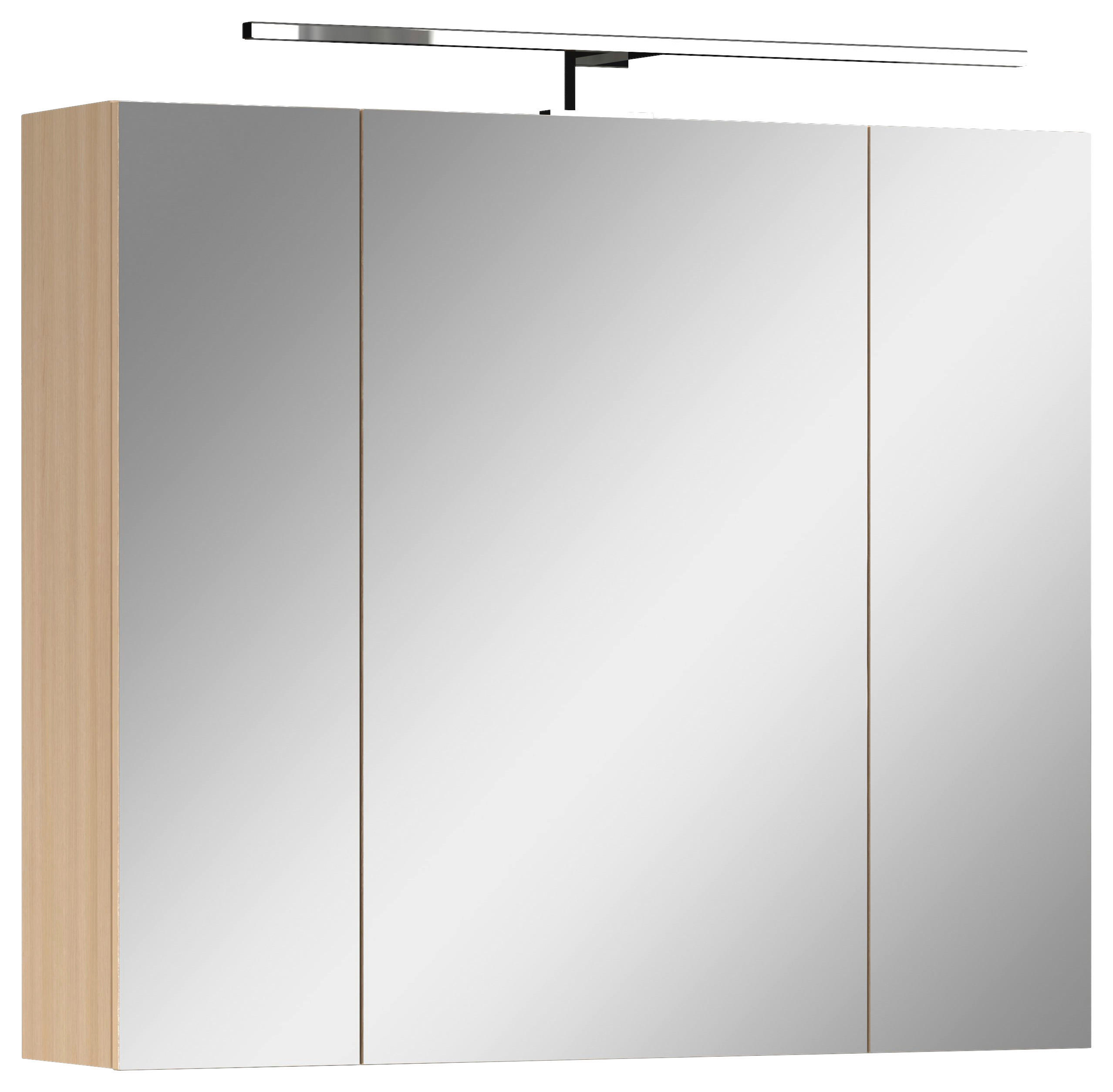 TÜKRÖS SZEKRÉNY 76/71/23 cm  - tölgyfa, Modern, faalapú anyag/Üveg (76/71/23cm) - Xora