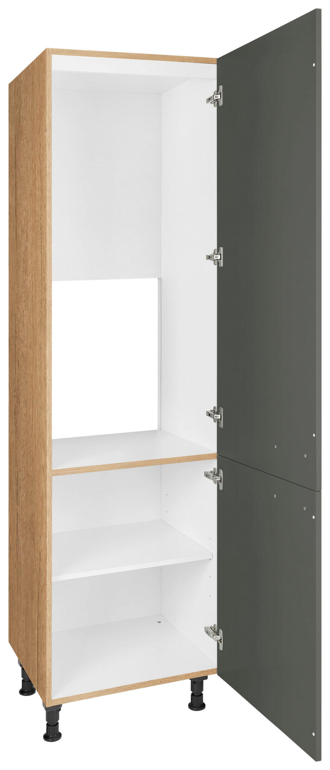 GERÄTEUMBAUSCHRANK 60/216,6/58 cm  in Grün, Eichefarben  - Eichefarben/Schwarz, MODERN, Holzwerkstoff/Metall (60/216,6/58cm) - Nobilia
