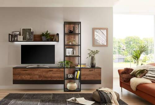 Thumbnail - Cantus Hängeelement Bastia, Eiche, Dunkelgrau, Holzwerkstoff, 1 Fächer, 60x49x37 cm, erweiterbar, Typenauswahl, Beimöbel...