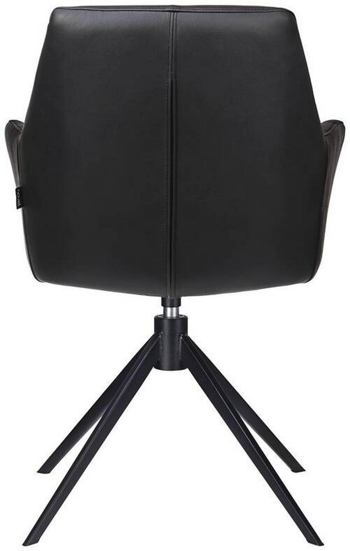 STOL MED ARMSTÖD järn äkta läder pigmenterad  - svart, Klassisk, metall/läder (59,5/87,5/63cm) - Novel