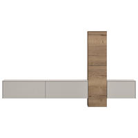 WOHNWAND 282/160/37 cm  in Grau, Eichefarben  282/160/37 cm    - Eichefarben/Grau, Design, Holzwerkstoff (282/160/37cm) - Celina Home