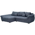 ECKSOFA Anthrazit Flachgewebe  - Anthrazit/Schwarz, Design, Kunststoff/Textil (175/278cm) - Xora