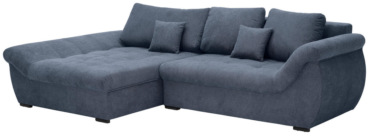 ECKSOFA Anthrazit Flachgewebe  - Anthrazit/Schwarz, Design, Kunststoff/Textil (175/278cm) - Xora
