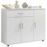 KOMODA  90/70/30 cm  bela  - bela/srebrna, Konvencionalno, pločasti materijal/plastika (90/70/30cm) - Boxxx