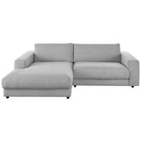 ECKSOFA in Cord Grau  - Schwarz/Grau, Design, Kunststoff/Textil (190/270cm) - Lomoco