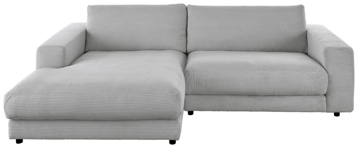 ECKSOFA in Cord Grau  - Schwarz/Grau, Design, Kunststoff/Textil (190/270cm) - Lomoco