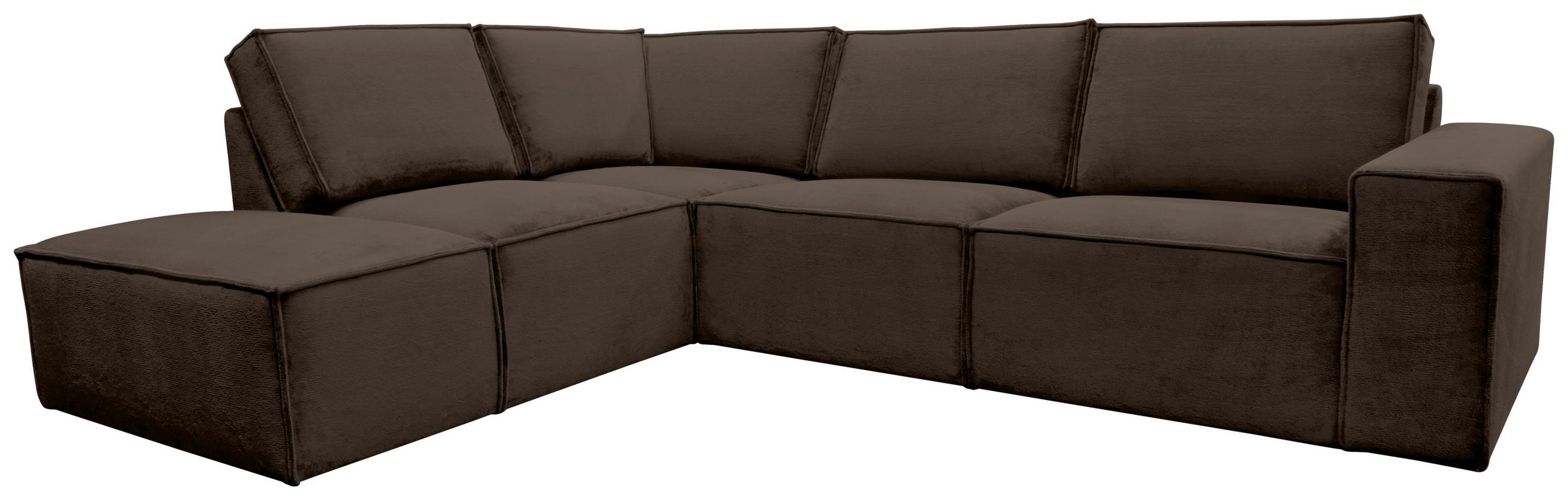 ECKSOFA Braun Chenille  - Schwarz/Braun, KONVENTIONELL, Kunststoff/Textil (212/275cm) - Carryhome