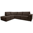 ECKSOFA Braun Chenille  - Schwarz/Braun, KONVENTIONELL, Kunststoff/Textil (212/275cm) - Carryhome