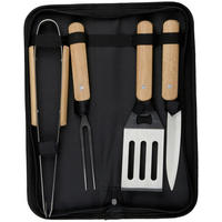 GRILLBESTECK - Silberfarben/Schwarz, Basics, Holz/Textil (37,6/5/13cm) - Alpina 6287
