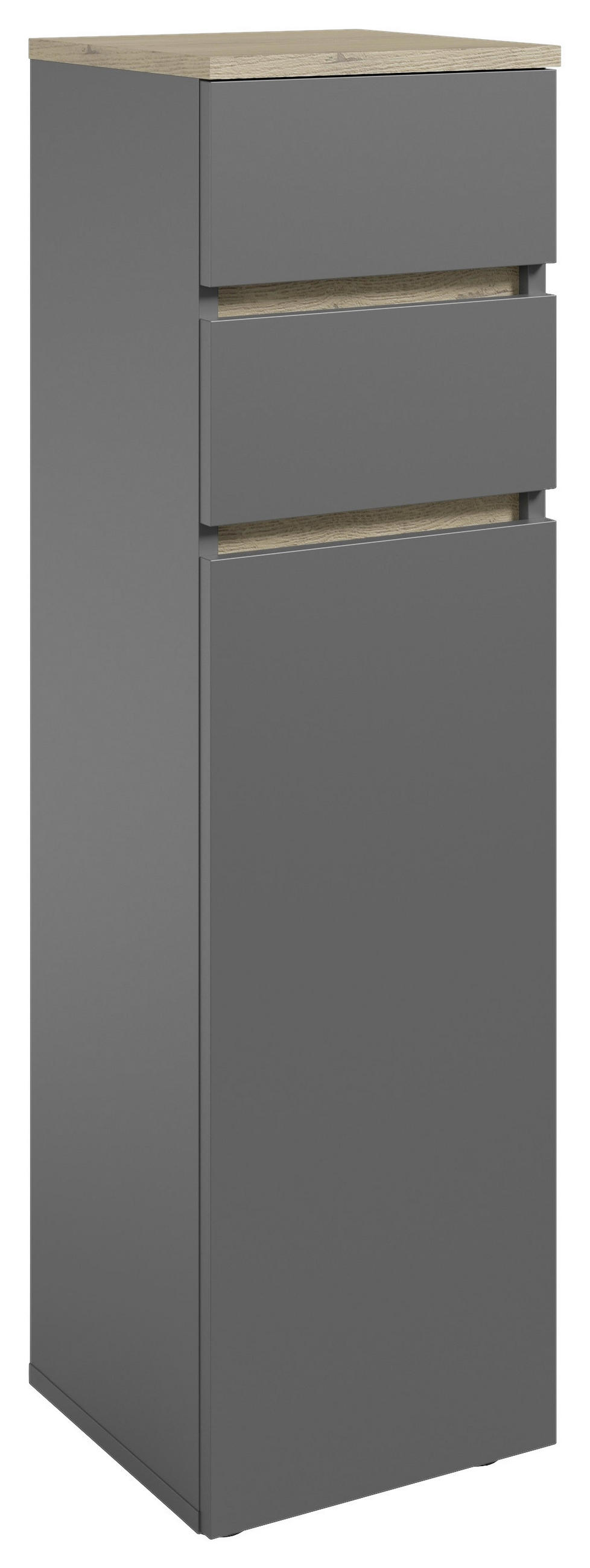 MIDISCHRANK 30/108/30 cm  - Eichefarben/Anthrazit, Design, Holzwerkstoff/Kunststoff (30/108/30cm) - home24