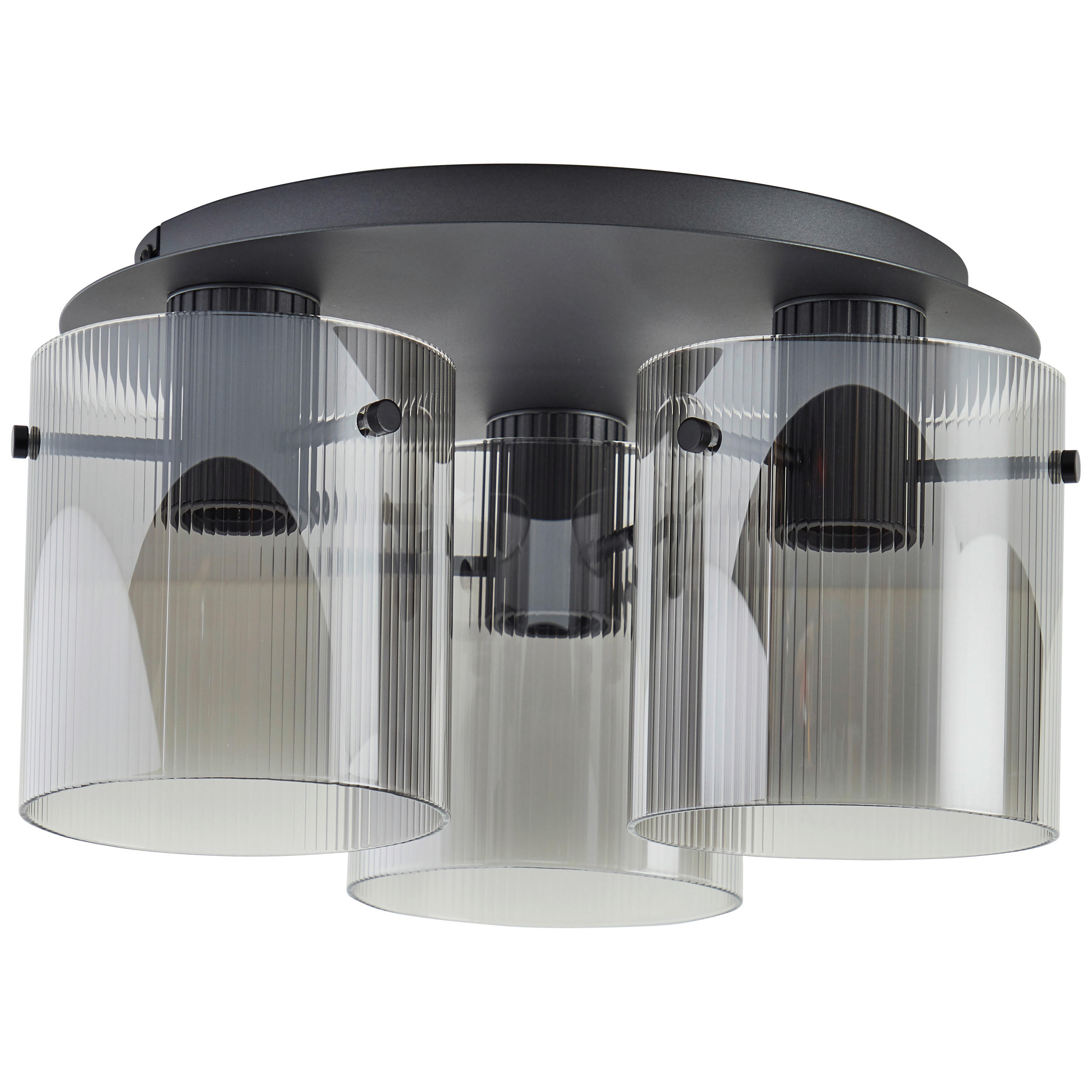 DECKENLEUCHTE 37/20 cm   - Anthrazit, LIFESTYLE, Glas/Metall (37/20cm) - Brilliant