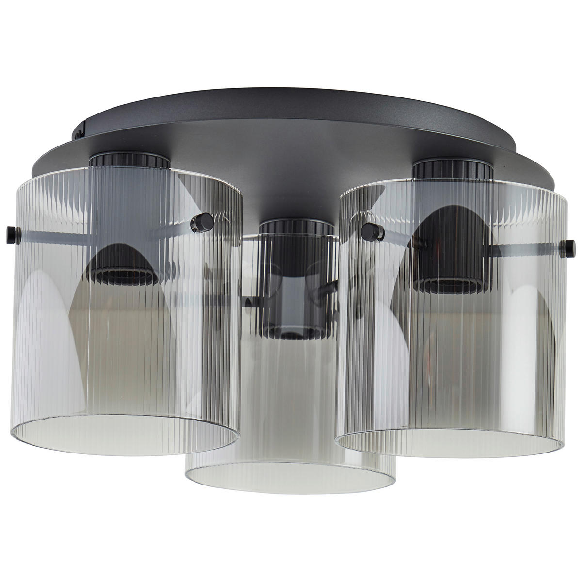 DECKENLEUCHTE 37/20 cm   - Anthrazit, LIFESTYLE, Glas/Metall (37/20cm) - Brilliant