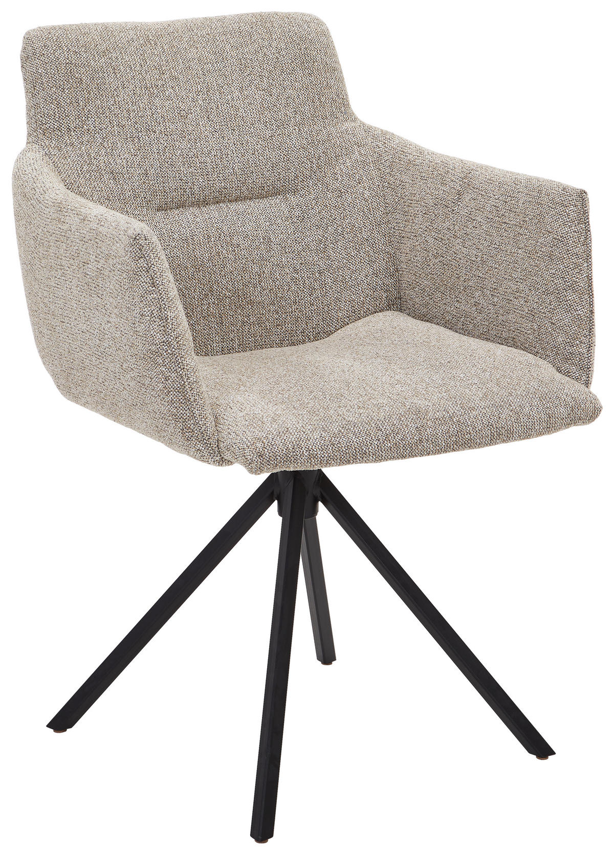 ARMLEHNSTUHL  in Chenille  - Beige/Schwarz, Design, Textil/Metall (62/88/62cm) - Musterring