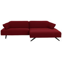 ECKSOFA in Struktur Rot  - Anthrazit/Rot, Design, Textil/Metall (276/165cm) - Himolla