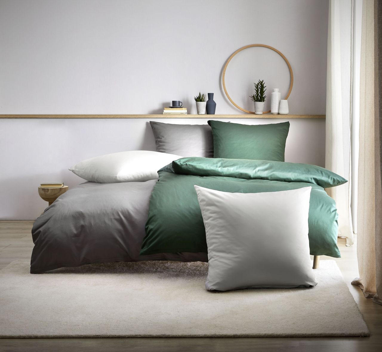 KOPFKISSENBEZUG Uno 50/70 cm  - Platinfarben, Basics, Textil (50/70cm) - Dieter Knoll