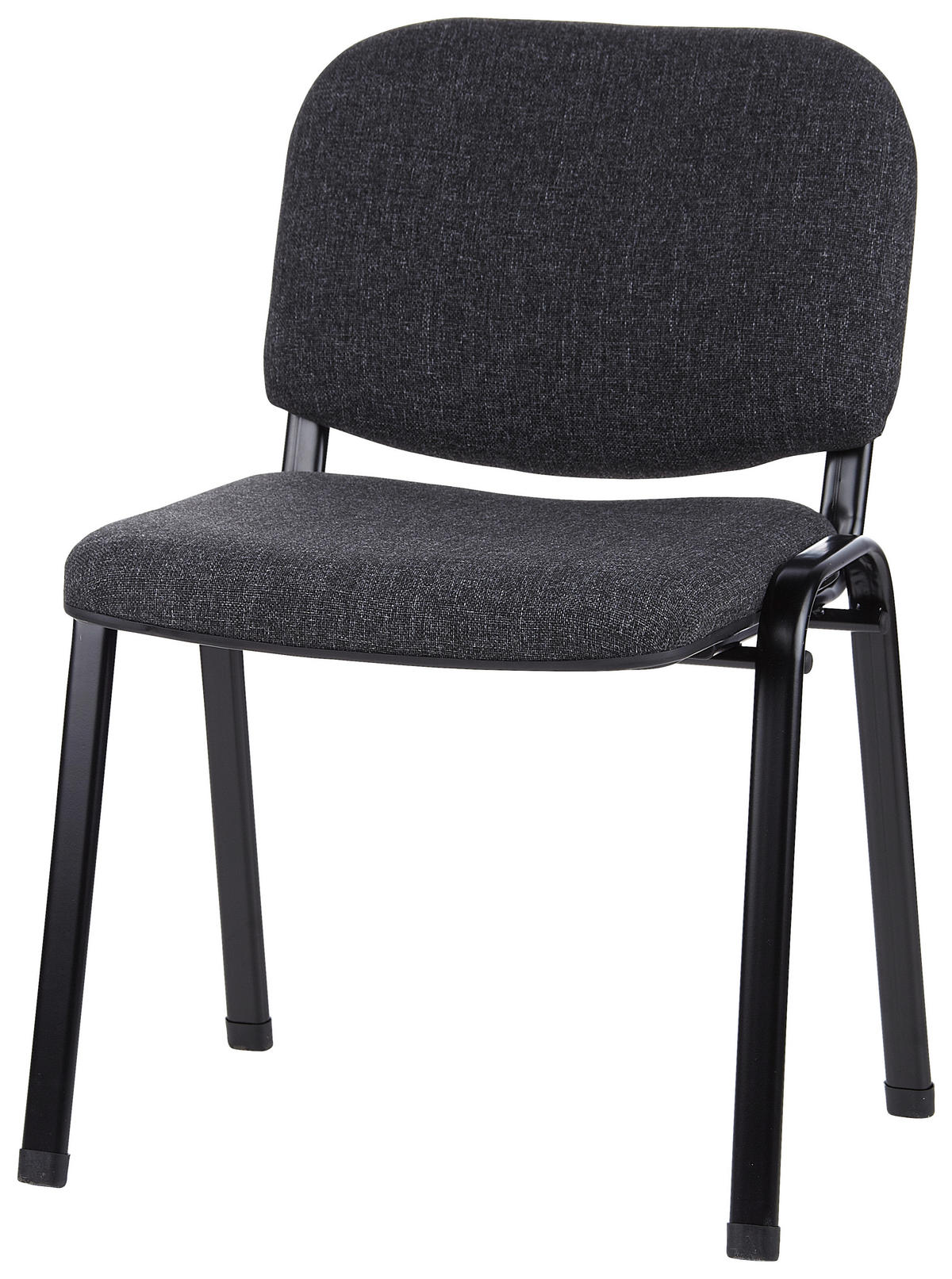 SADA KONFERENČNÍCH ŽIDLÍ 4 ks - černá/antracitová, Basics, kov/textil (58/84/48cm) - MID.YOU